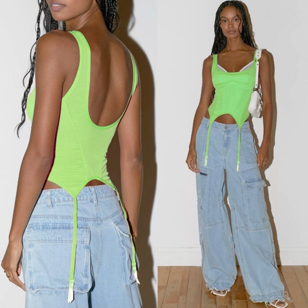NWT Urban Outfitters Out From Under Double Take Garter Corset Top